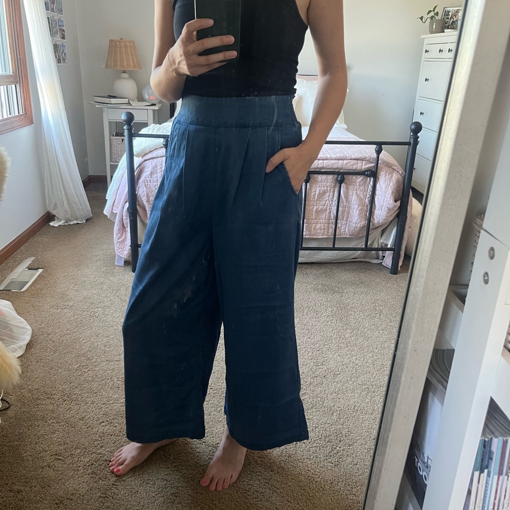 American Eagle Outfitters Navy Wide-Leg Pants